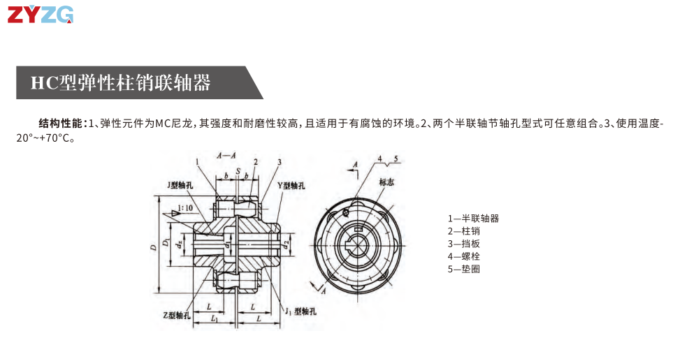 HC型彈性柱銷(xiāo)聯(lián)軸器